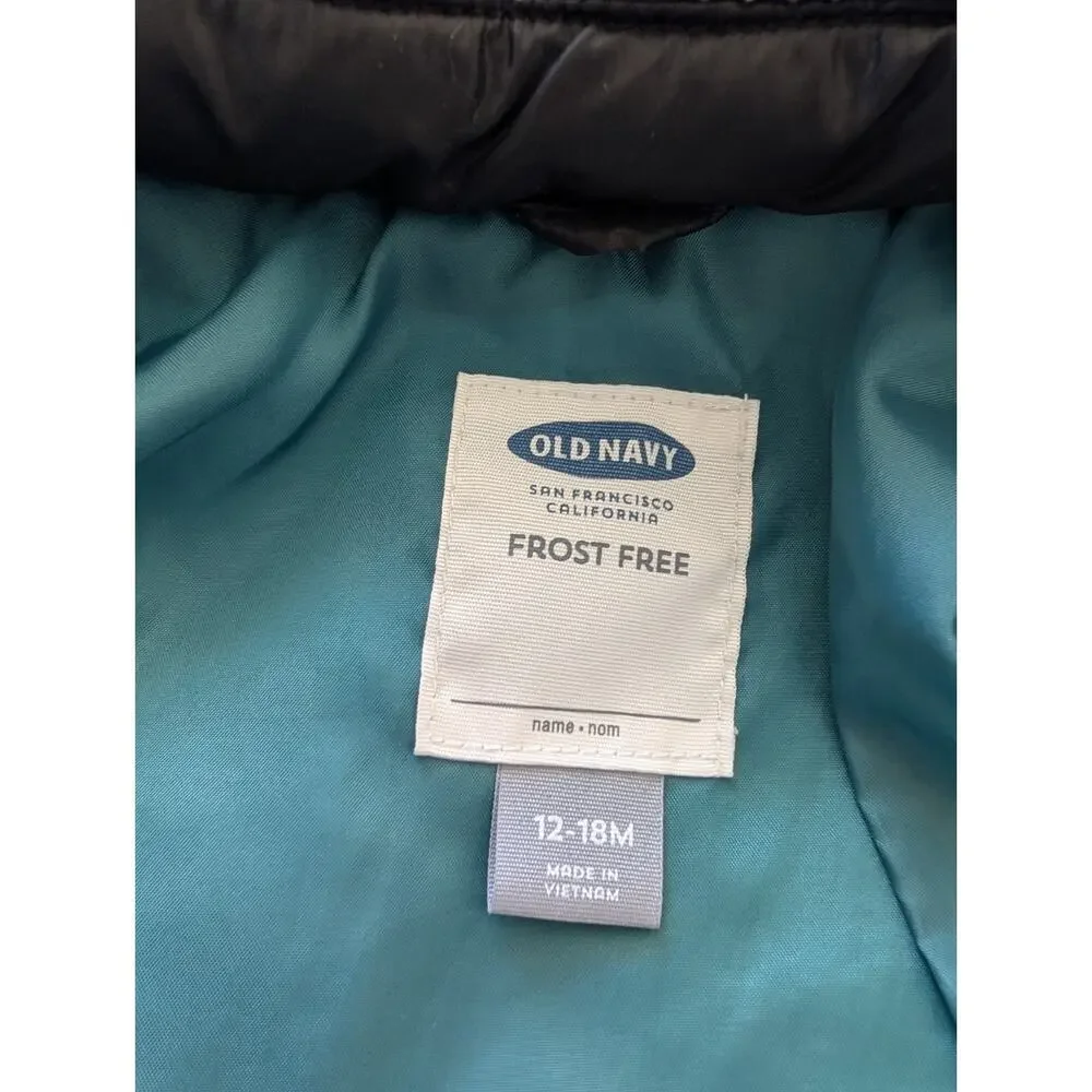 Old Navy Frost Free Puffer Jacket Toddler size 12-18M